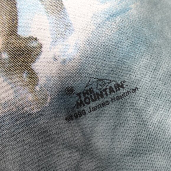 Vintage The Mountain Shirt Medium Blue Woolf Pack Algonquin Park 1999 - Picture 3 of 8
